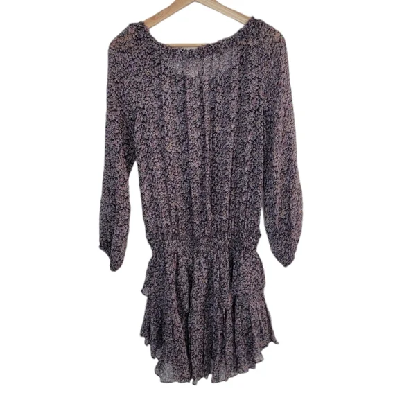 Loveshackfancy Floral Black Mini Silk Dress Size Small - Picture 3 of 7